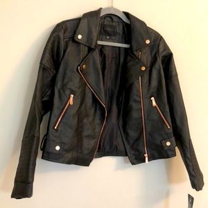 NWT Miss London Black Leather Jacket